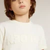 Krämfärgad T-shirt för pojkar med upphöjt logo