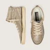 LAB-sneakers för män i tobaksfärgat mocka med kristaller och en stjärna i tobaksfärgat mocka