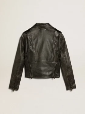 Läderjacka i bikerstil för damer