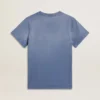 Ljusblå T-shirt för dam med tryck på bröstet