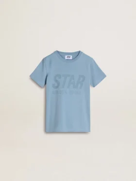 Ljusblå T-shirt för pojkar med tryck