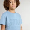 Ljusblå T-shirt för pojkar med tryck