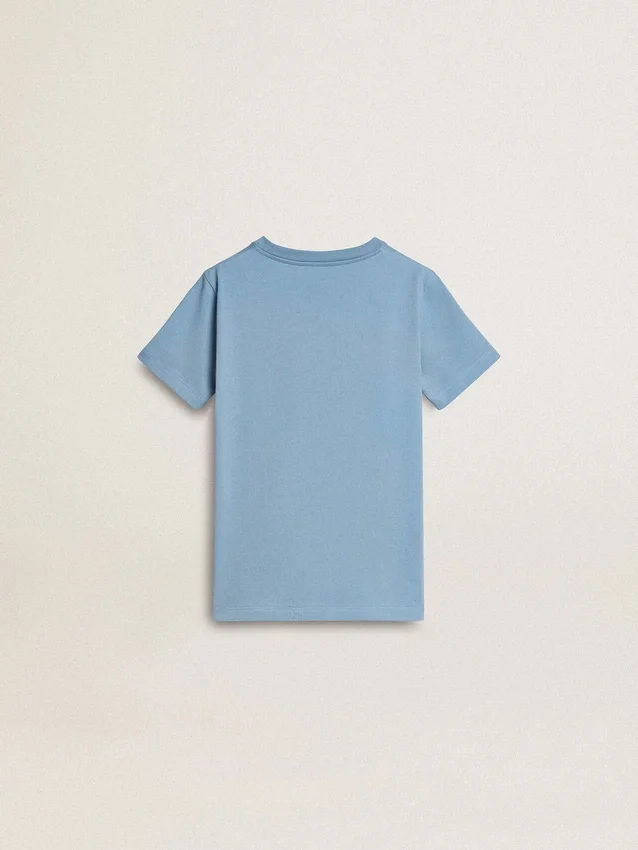Ljusblå T-shirt för pojkar med tryck