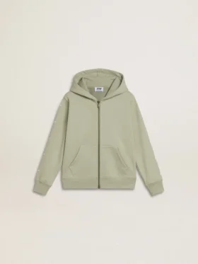 Ljusgrön sweatshirt med dragkedja