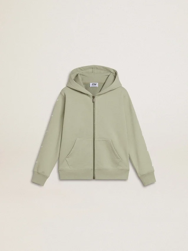 Ljusgrön sweatshirt med dragkedja