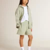 Ljusgrön sweatshirt med dragkedja
