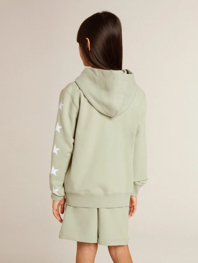 Ljusgrön sweatshirt med dragkedja