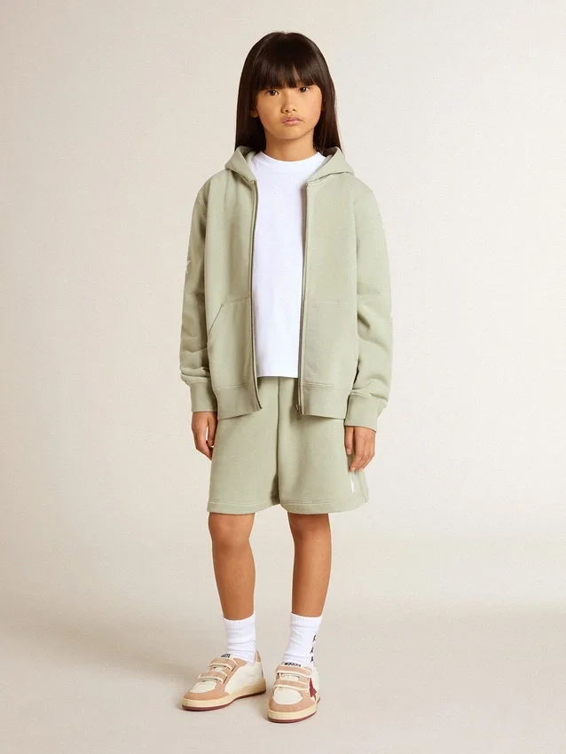 Ljusgrön sweatshirt med dragkedja