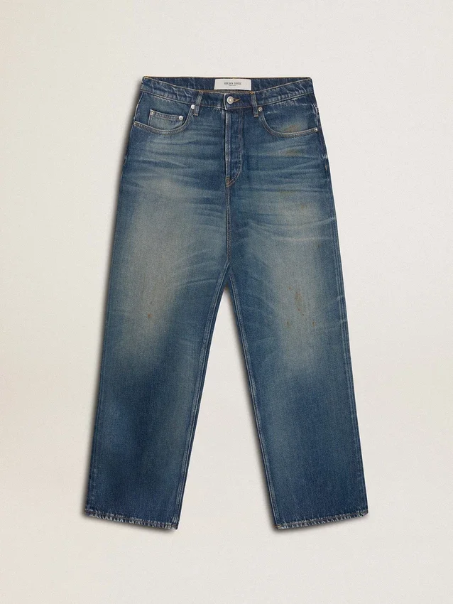 Löst sittande jeans för män i mediumtvätt för det kinesiska nyåret