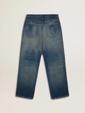 Löst sittande jeans för män i mediumtvätt för det kinesiska nyåret