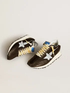 Marathon för damer med svart ovandel i nylon och vit stjärna