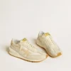 Marathon för herr i beige nylon och grått läder med beige tryckt stjärna