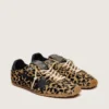 Marathon Speed för herr i beige och svart ponnyskinn med leopardmönster och svart läderstjärna