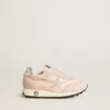 Marathon Young i rosa nylon med tryckt stjärna och läderflik på hälen