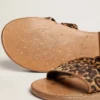 Margaret-sandaler för damer i ponnyskinn med leopardmönster