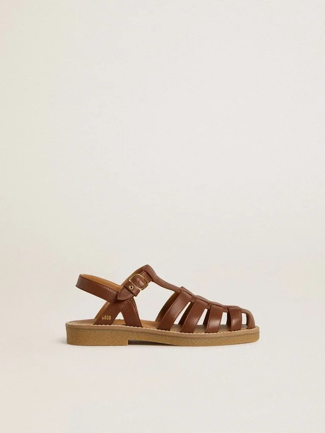Maxime Junior-sandaler i brunt läder