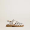 Maxime Junior-sandaler i silver med mikroglimmer
