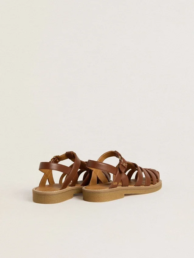 Maxime Young-sandaler i brunt läder