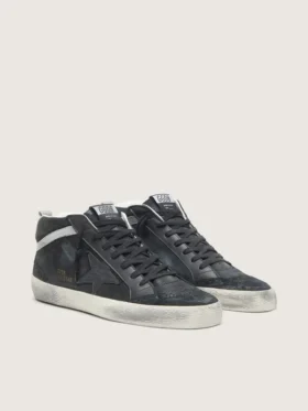 Mid Star för herr i nubuck med svart läderstjärna och silverdetalj