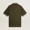 Militärgrön jerseypolo för herr med broderi