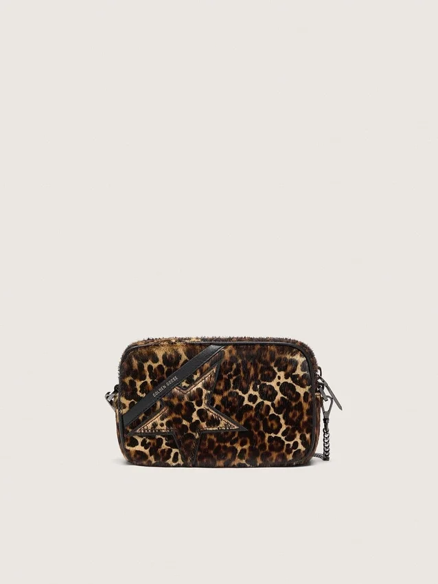 Mini Star Bag i ponnyläder med djurmönster och ton-i-ton-stjärna