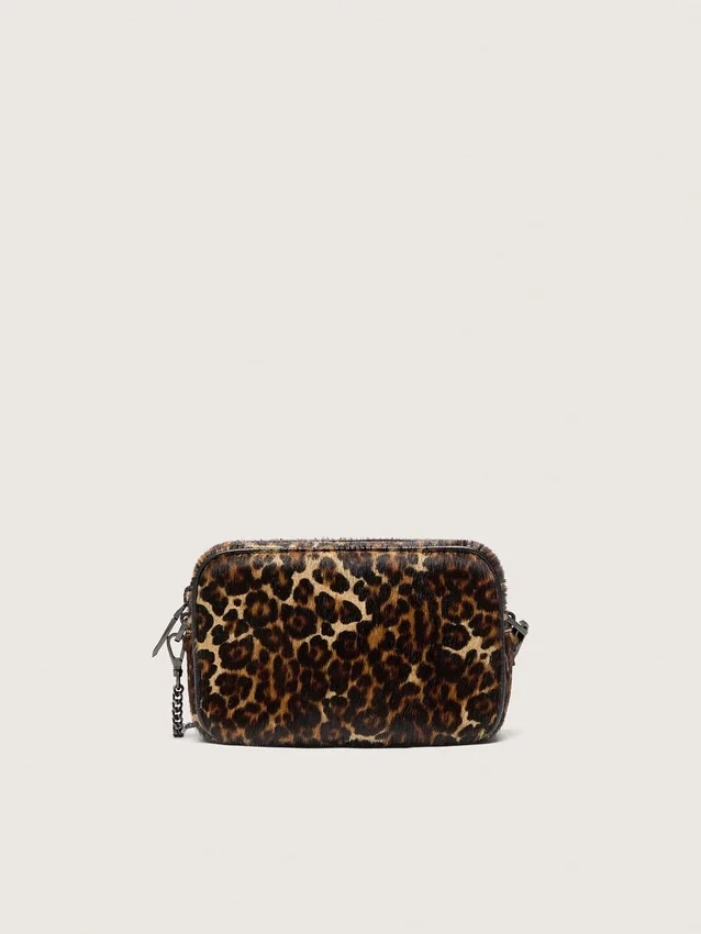 Mini Star Bag i ponnyläder med djurmönster och ton-i-ton-stjärna