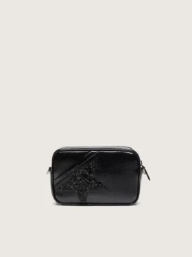 Mini Star Bag i svart läder med stjärna i Swarovski-kristall
