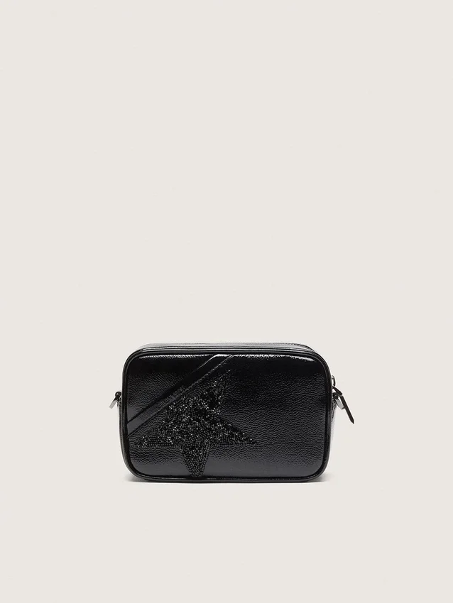 Mini Star Bag i svart läder med stjärna i Swarovski-kristall