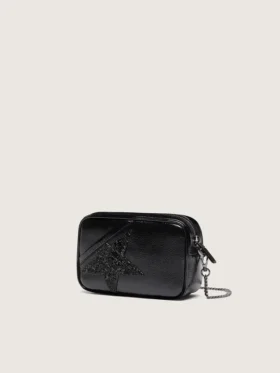 Mini Star Bag i svart läder med stjärna i Swarovski-kristall