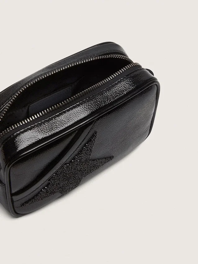 Mini Star Bag i svart läder med stjärna i Swarovski-kristall