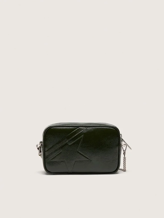 Mini Star Bag i svart läder med ton-i-ton-stjärna