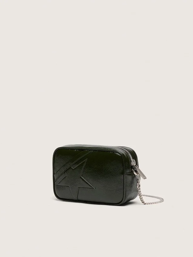 Mini Star Bag i svart läder med ton-i-ton-stjärna