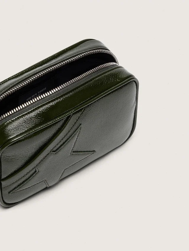 Mini Star Bag i svart läder med ton-i-ton-stjärna