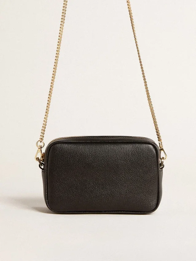 Mini Star Bag i svart läder med ton-i-ton-stjärna