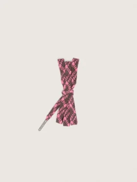 Mörkbruna och rosa tartan-skosnören