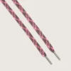 Mörkbruna och rosa tartan-skosnören