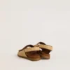 Noa Junior-sandaler i beige raffia och brunt läder