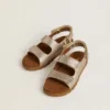 Noa Junior-sandaler i mikroglitter och platinaläder