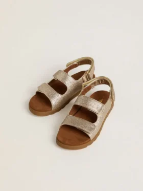 Noa Junior-sandaler i mikroglitter och platinaläder