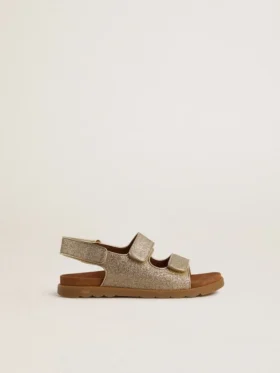 Noa Young-sandaler i mikroglitter och platinaläder