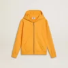 Orange sweatshirt for boys with zip fastening