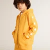 Orange sweatshirt for boys with zip fastening