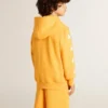 Orange sweatshirt for boys with zip fastening