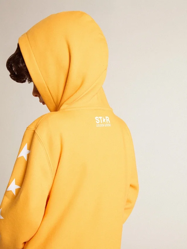 Orange sweatshirt for boys with zip fastening
