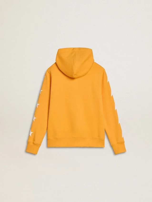 Orange sweatshirt for boys with zip fastening