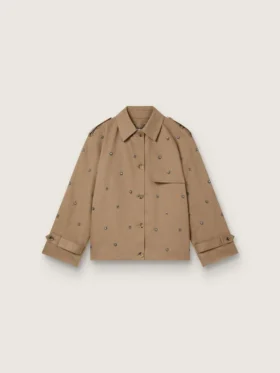 Oversized trenchcoat för dam med kristaller