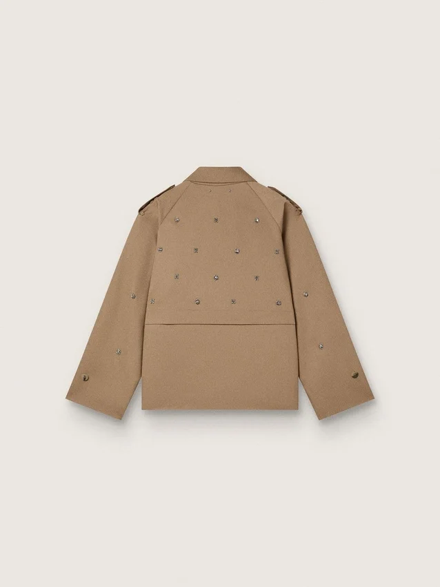 Oversized trenchcoat för dam med kristaller