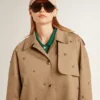 Oversized trenchcoat för dam med kristaller