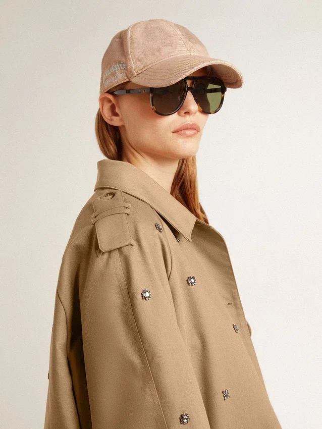 Oversized trenchcoat för dam med kristaller