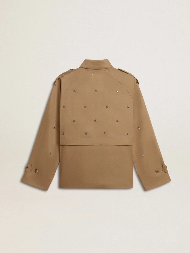 Oversized trenchcoat för dam med kristaller